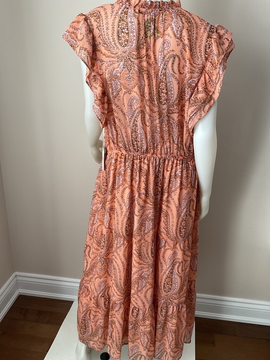 Dex Coral Paisley Tie-Neck Maxi Dress - Picture 8 of 10